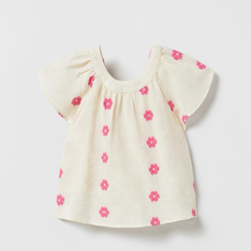 Zara Floral Embroidered Blouse, 2-3 Years